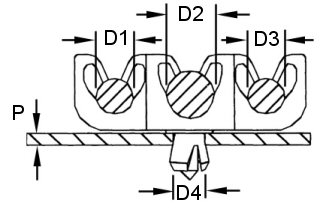 320x215 Drive Rivet Pipe Clips