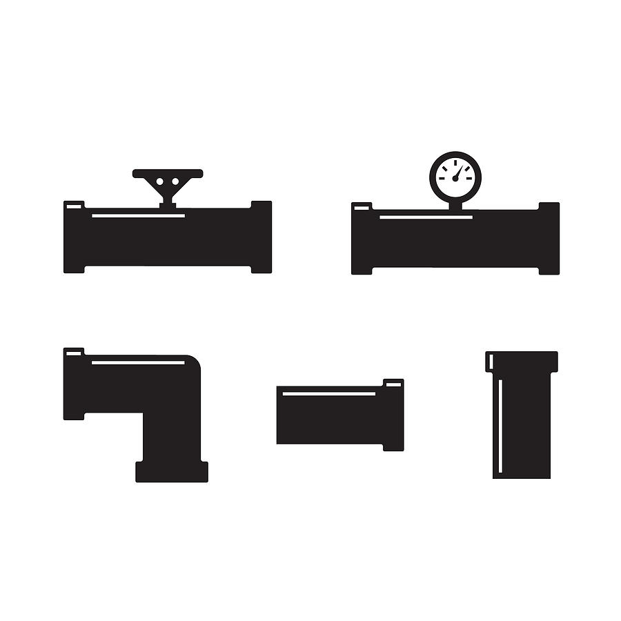 900x900 water pipes and taps vector silhouette pipe fittings vector icons set