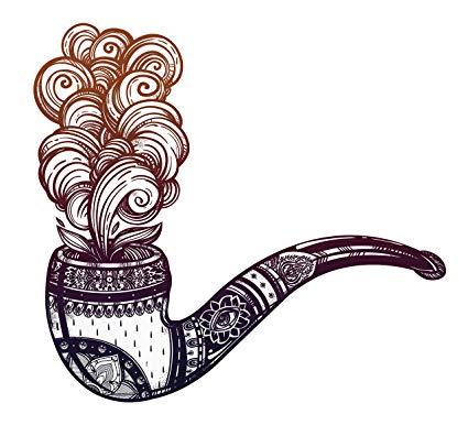 425x386 Detailed Carved Pipe Drawing