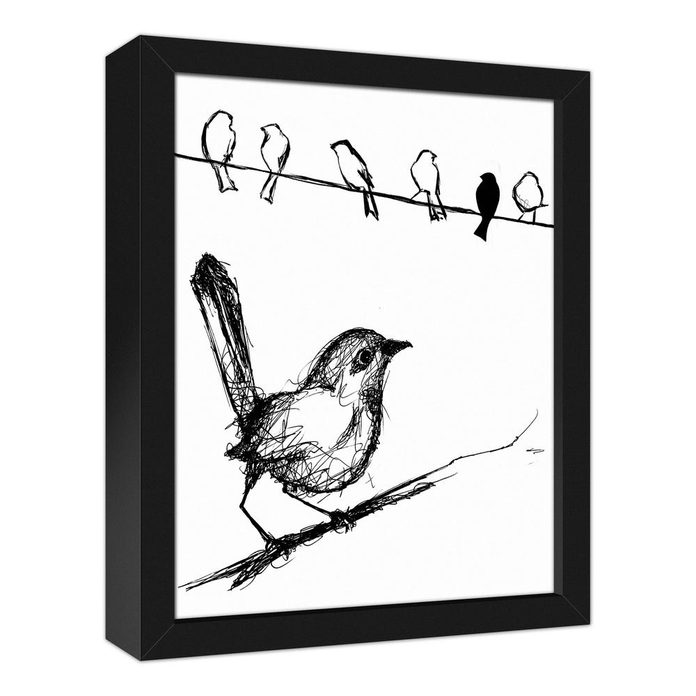 1000x1000 Designs Direct In X In Birds Sketch Printed Framed
