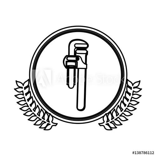 500x500 figure symbol pipe wrench icon stock, vector illustration design