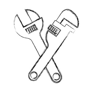 300x300 lady worker with pipe wrench royalty free vectors