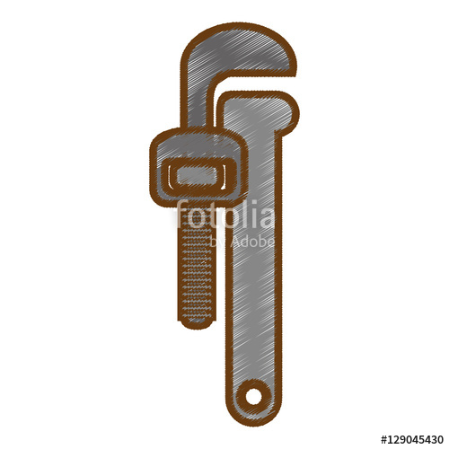 500x500 pipe wrench icon over white background repair tools concept