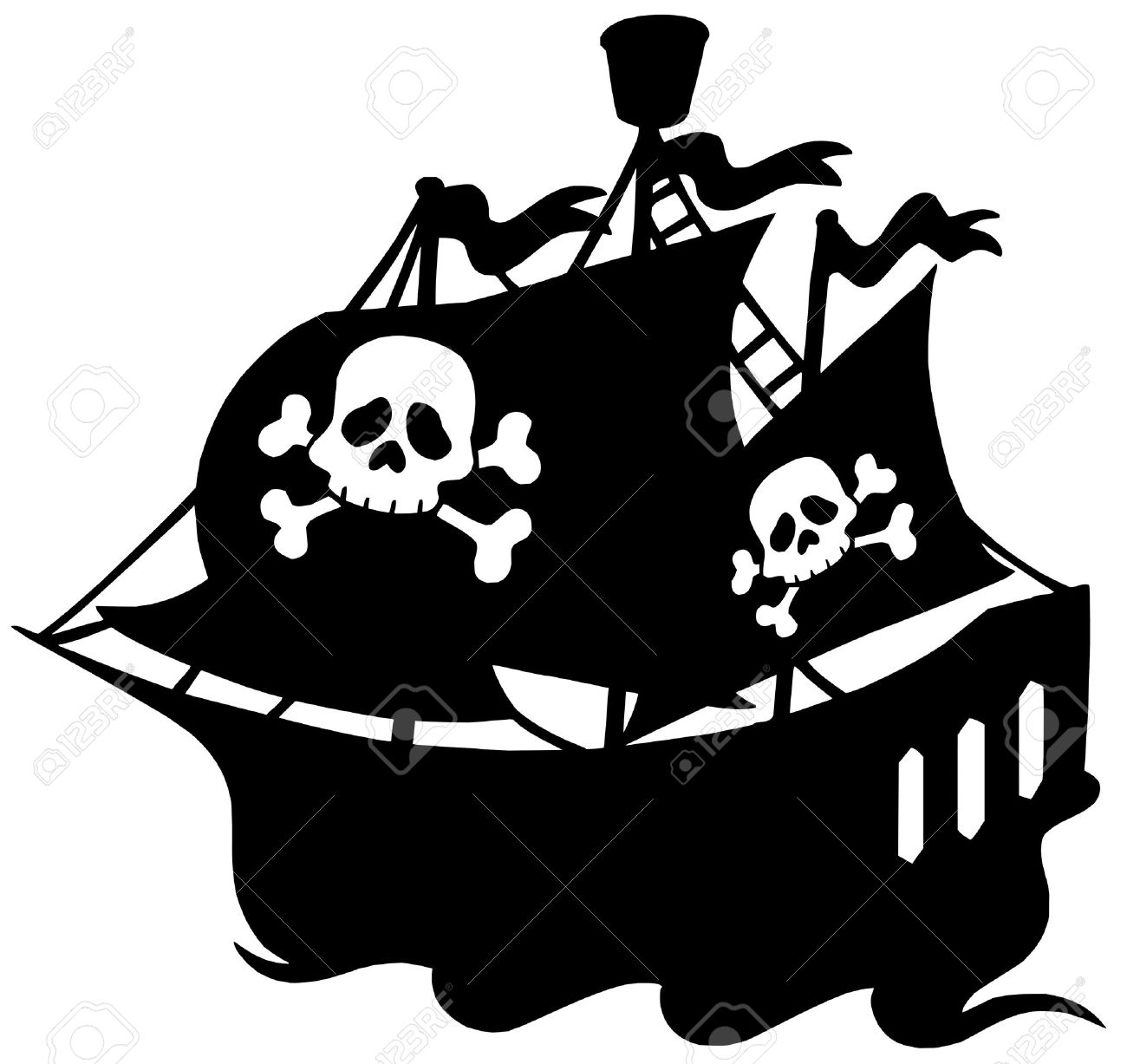 1300x1227 Pirate Ship Silhouette Clipart