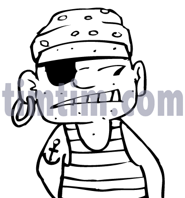 368x393 Free Drawing Of Angry Pirate Bw From The Category Occupations +