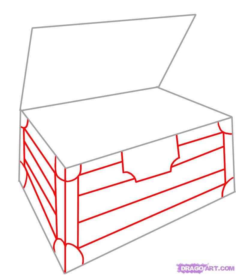 787x916 How To Draw A Chest, Step