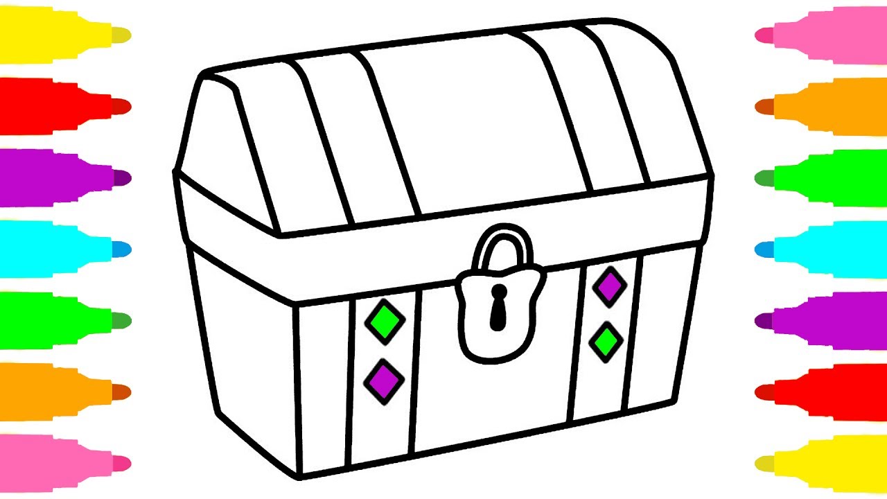 1280x720 Pirate Coloring Pages Hook Within Treasure Chest
