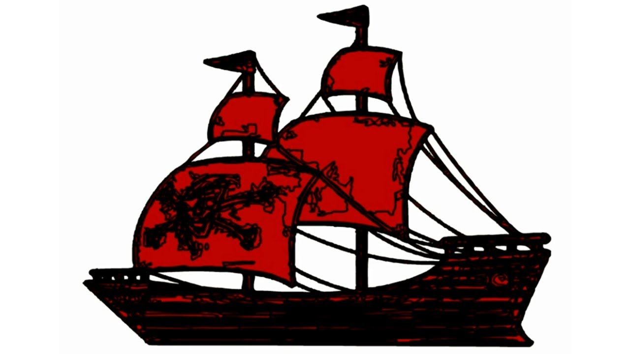 1280x720 How To Draw A Pirate Ship Step