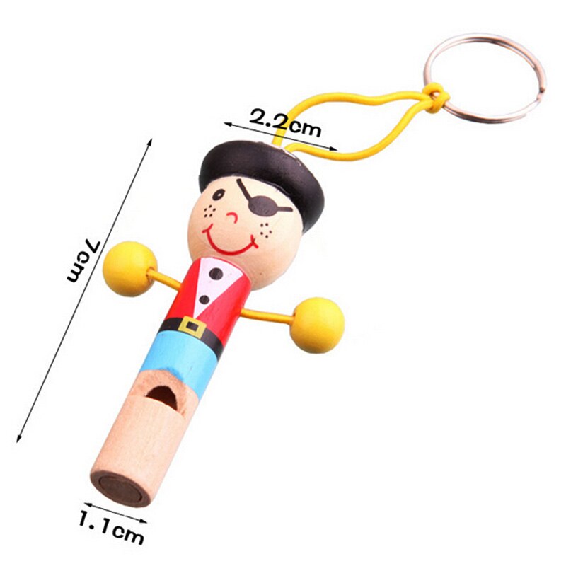 800x800 Mini Cartoon Pirate Wooden Kids Toy Whistle Musical Instrument