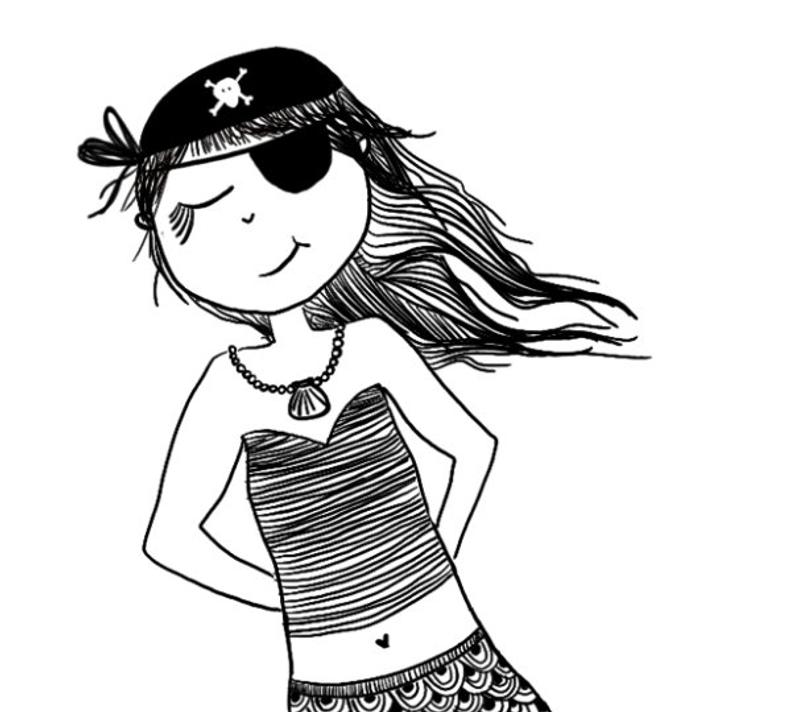 794x712 Pirate Mermaid Print Nursery Room Wall Art Pirate Mermaid Etsy