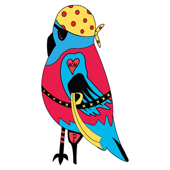 576x576 Pirate Bird Drawing