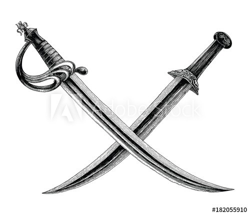 500x430 F Pirate Sword Drawing