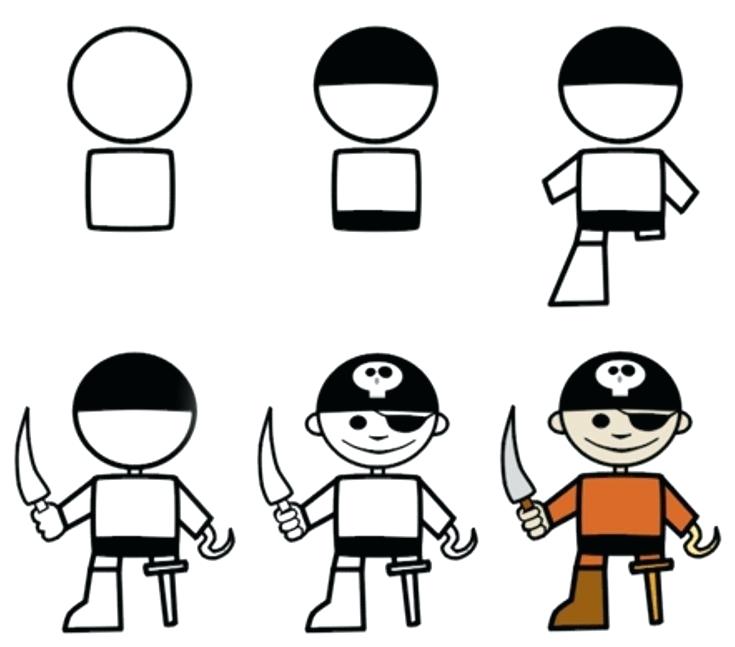 735x647 Pirate Drawing