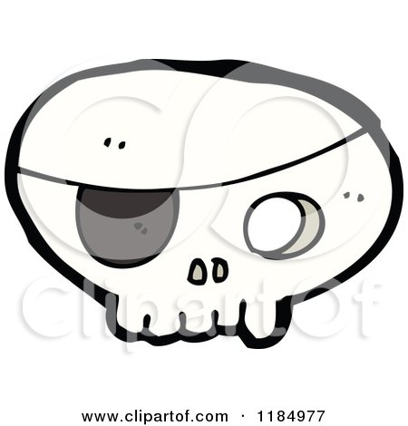 450x470 cartoon of a pirate skull with an eyepatch