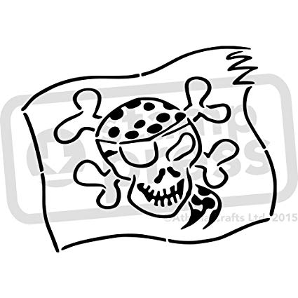425x425 'pirate Flag' Wall Stencil Template