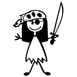 300x300 Pirate Girl Family Sticker