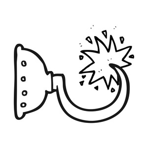 300x300 Freehand Drawn Black And White Cartoon Pirate Hook Royalty Free