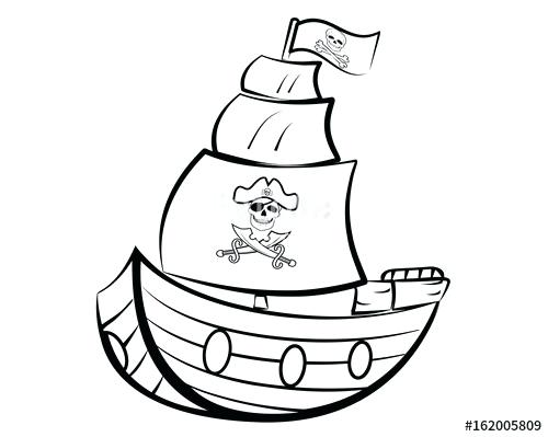 500x399 Ship Outline Pirate Ship Outline Illustration Vector