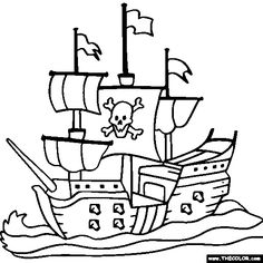 236x236 Pirate Ship Coloring