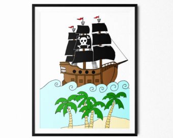 340x270 Pirate Ship Drawing Etsy