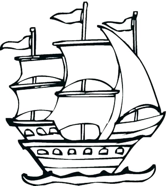 570x633 Boat Coloring Pages