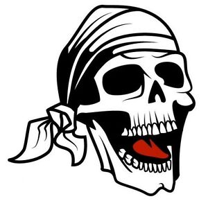300x300 Pirate Skull With Red Mouth Car Decal Sticker Ebay