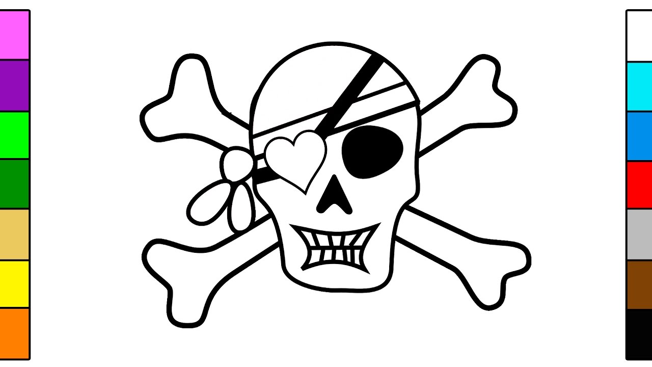 1280x720 Pirate Skull Skeleton Coloring Pages