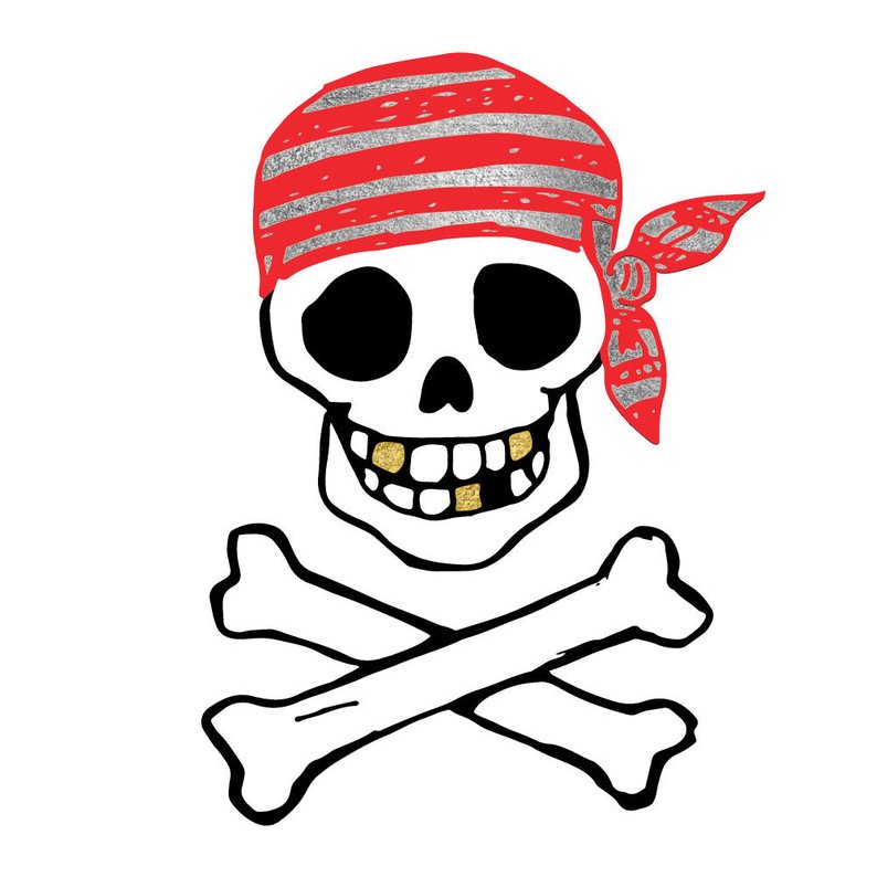 794x794 Pirate Skull Set Of Premium Multi Color Metallic Gold Etsy