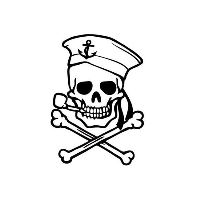 640x640 The Half Price Pirate Skull Car Sticker Motorcycle Car Decals