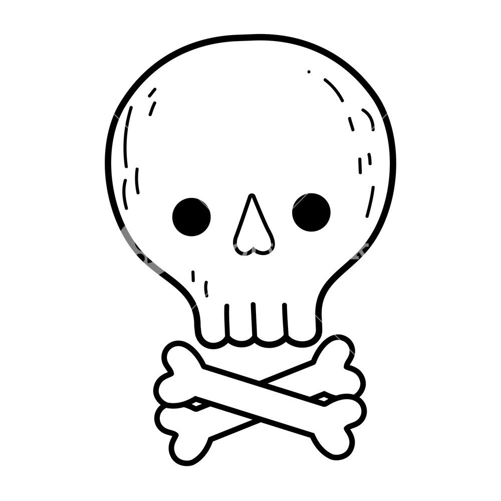 1000x1000 Cute Pirate Skull Icon Vector Illustration Design Royalty Free