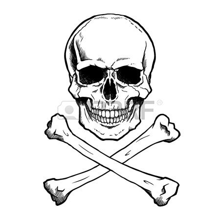 450x450 Black And White Human Skull And Crossbones In Other