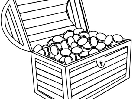 440x330 Coloring Pages Treasure Chest, Pirate Treasure Chest Coloring
