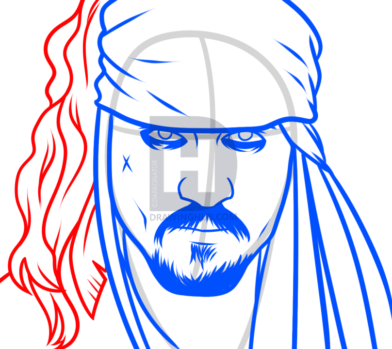 808x720 How To Draw Jack Sparrow Easy, Step