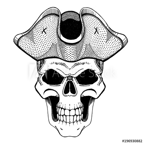 500x500 Brave Dead Pirate Wearing Cocked Hat Sailor Of Caribbean Sea