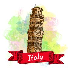 235x235 Image Result For Leaning Tower Of Pisa Black And White Drawing