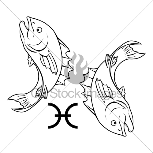 500x500 Pisces Zodiac Horoscope Astrology Sign Gl Stock Images
