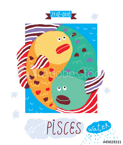426x500 Pisces Zodiac Vector Drawing