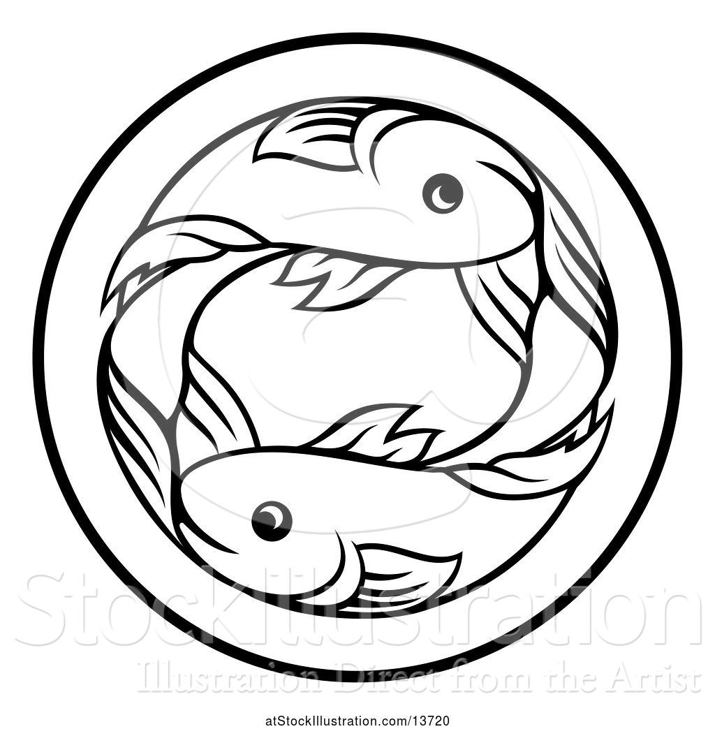 1024x1044 Vector Illustration Of Zodiac Horoscope Astrology Pisces Fish