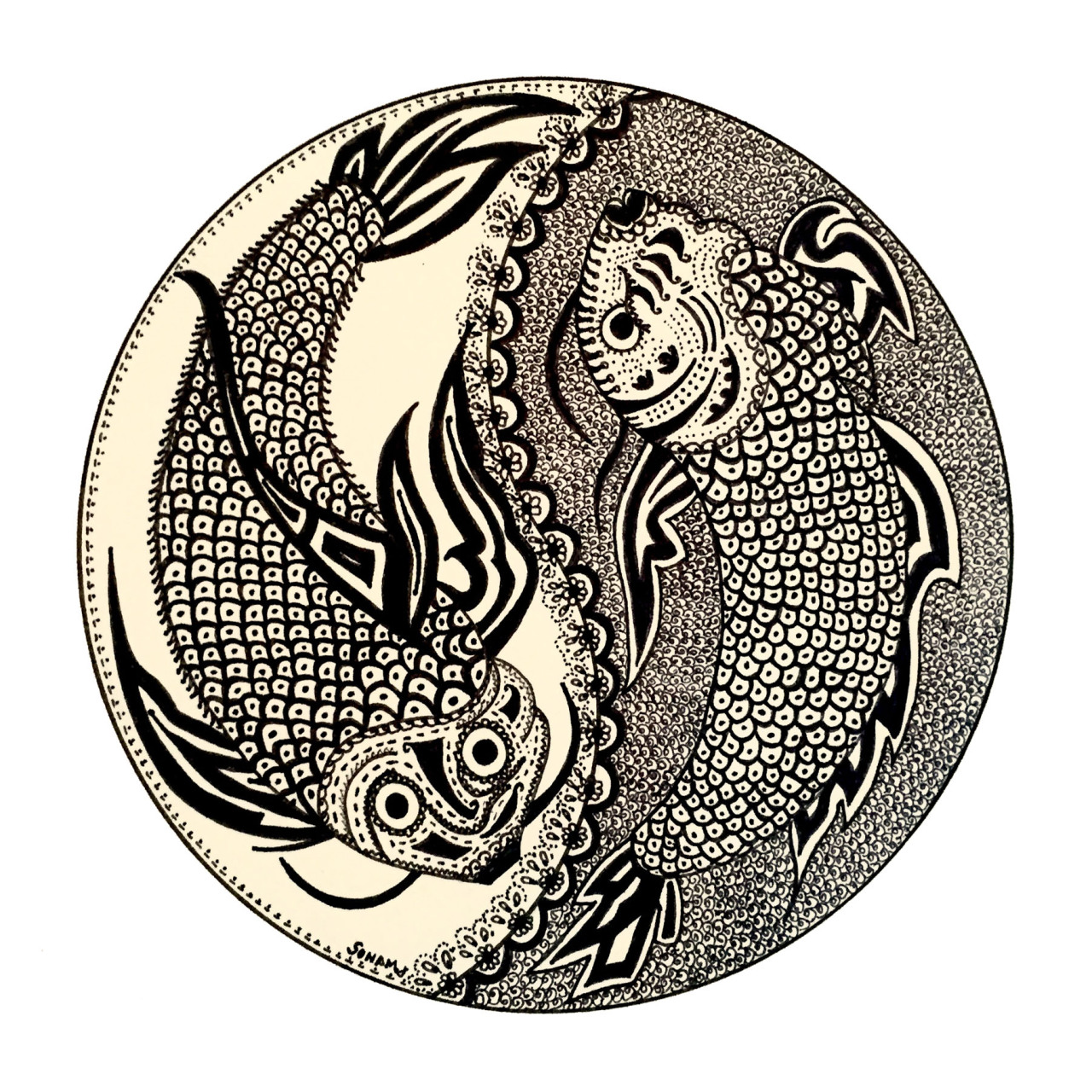 1280x1280 Astral Art Pisces The Fish Art Sonamm Sharma