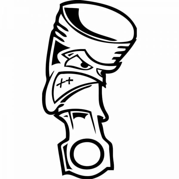 600x600 angry piston car sticker, car styling vinyl decal