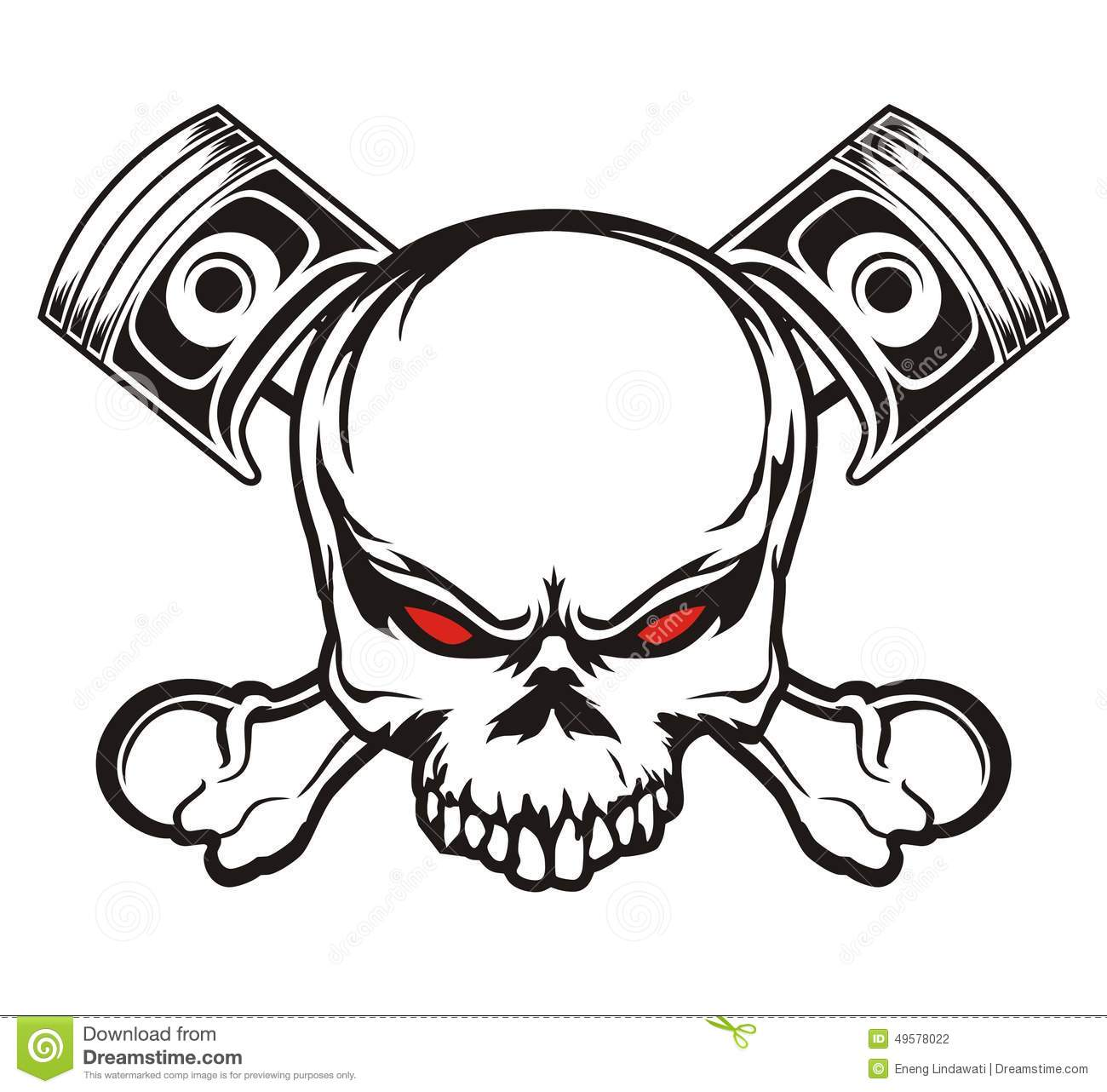 1300x1282 Piston Skull Tattoo Designs