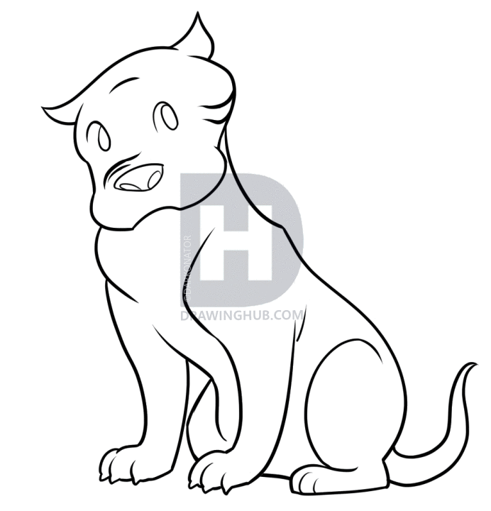 692x720 draw pit bull from kitbull, white pit bull, step