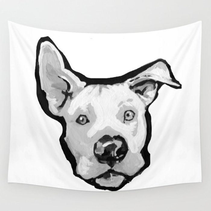 700x700 Rescue Me Pit Bull Pitbull Dog Pop Art Black And White Painting