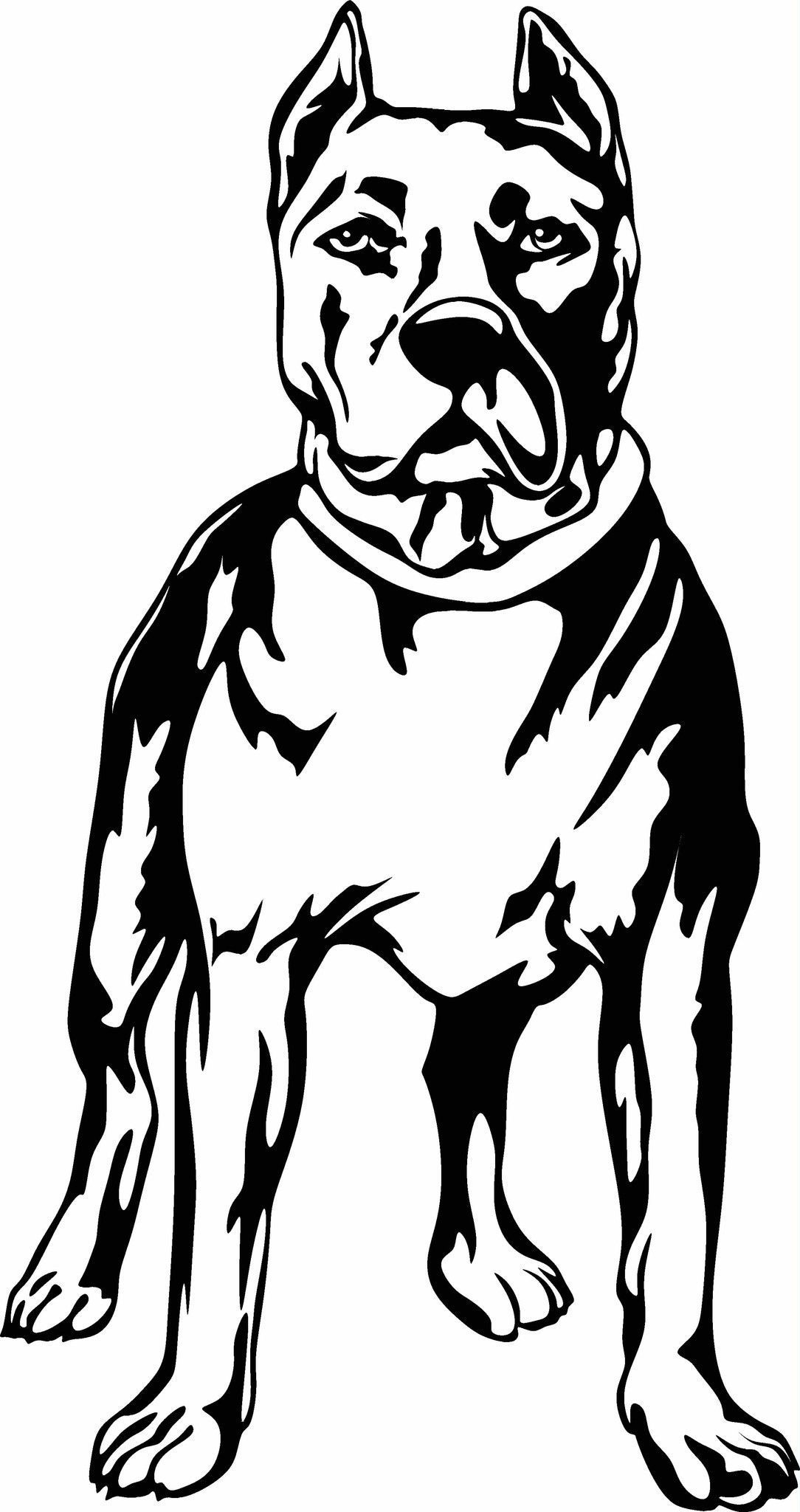 1084x2048 Pit Bull Standing Vinyl Cut Out Decal, Sticker