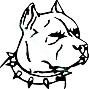 300x300 pitbull face w spiked collar vinyl decalsticker dog pet american