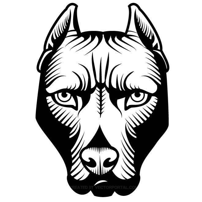 660x660 Pitbull Dog Head Car Decal Sticker