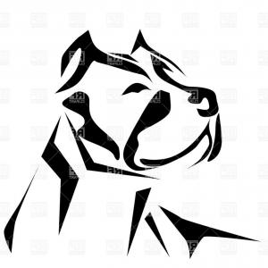 300x300 Pitbull Head Ink Drawing Style Vector Clipart Shopatcloth