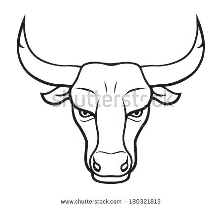 450x420 Bull Face Drawing