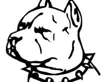 220x165 Pitbull Face Stencil Pit Bull Terrier Head Stock Vector