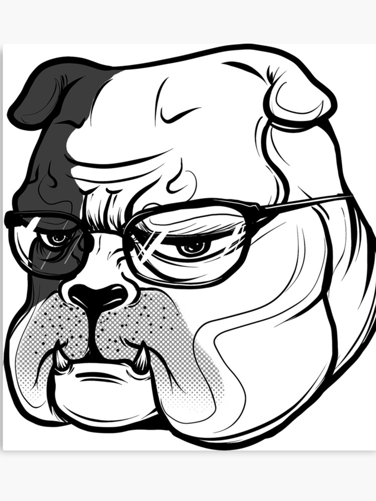 750x1000 Pitbull With Glasses Canvas Print